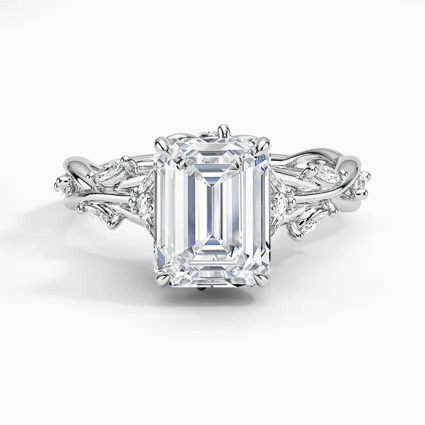 Miniatura: Iris - 14k Emerald Cut with Twisted Vine Band