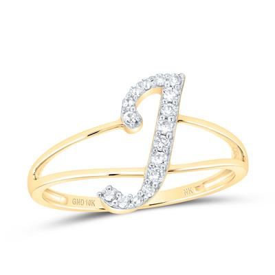 1/8CTW-DIA NK GIFT INITIAL "J" LADIES RING