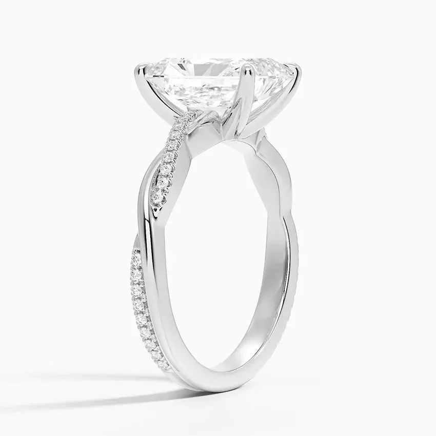 Miniatura: Olivia - 14k Radiant Cut with Twisted Pavé Band