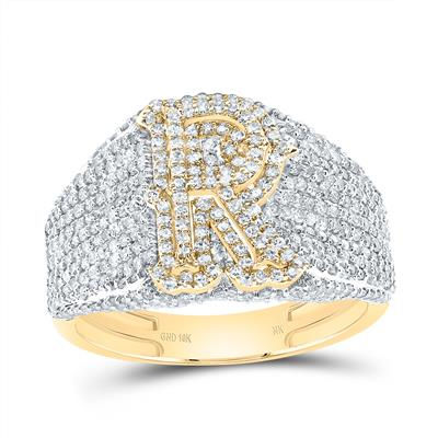 1 5/8CTW-DIA NK INITIAL "R" MEN'S RING