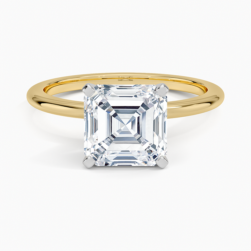 Miniatura: Azari - 14k Asscher Cut Solitaire with Four White Gold Prongs