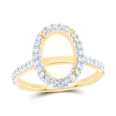 1/2CTW-DIA ANA M 3 7/8CT-COV SEMI-MOUNT SINGLE HALO ENGAGEMENT RING