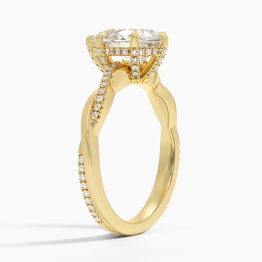 Miniatura: Judith - 14k Pear Shaped with Twisted Pavé Band and Hidden Halo