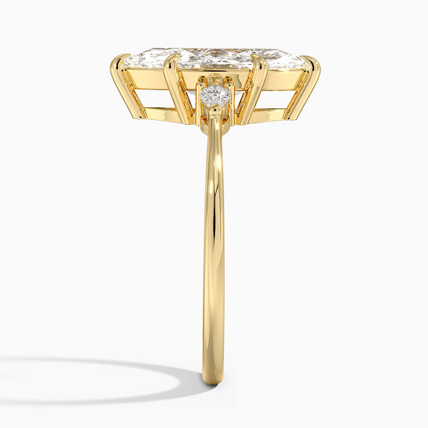 Thumbnail: Teresa - 14k Three Stone Ring with Marquise Cut Center