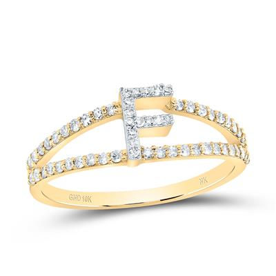 1/4CTW-DIA NK GIFT INITIAL "F" LADIES RING