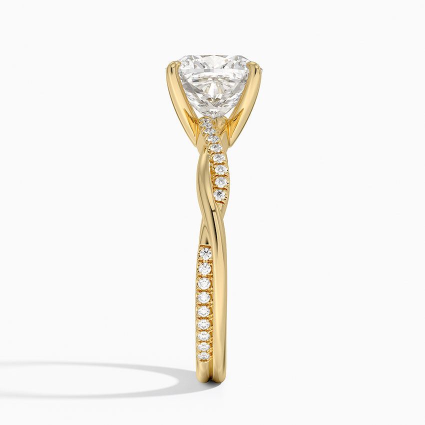 Miniatura: Mia - 14k Cushion Cut with Twisted Pavé Band