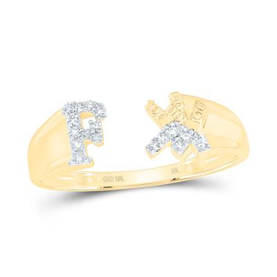 1/12CTW-DIA NK GIFT INITIAL "F" LADIES RING