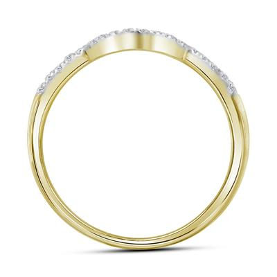 14k Yellow Gold Round Diamond Swirl Bridal Set 1 Cttw (Certified)