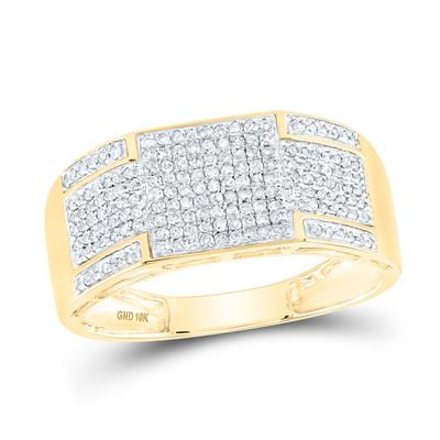 Mateo - 10k Square Top Round Diamond Ring