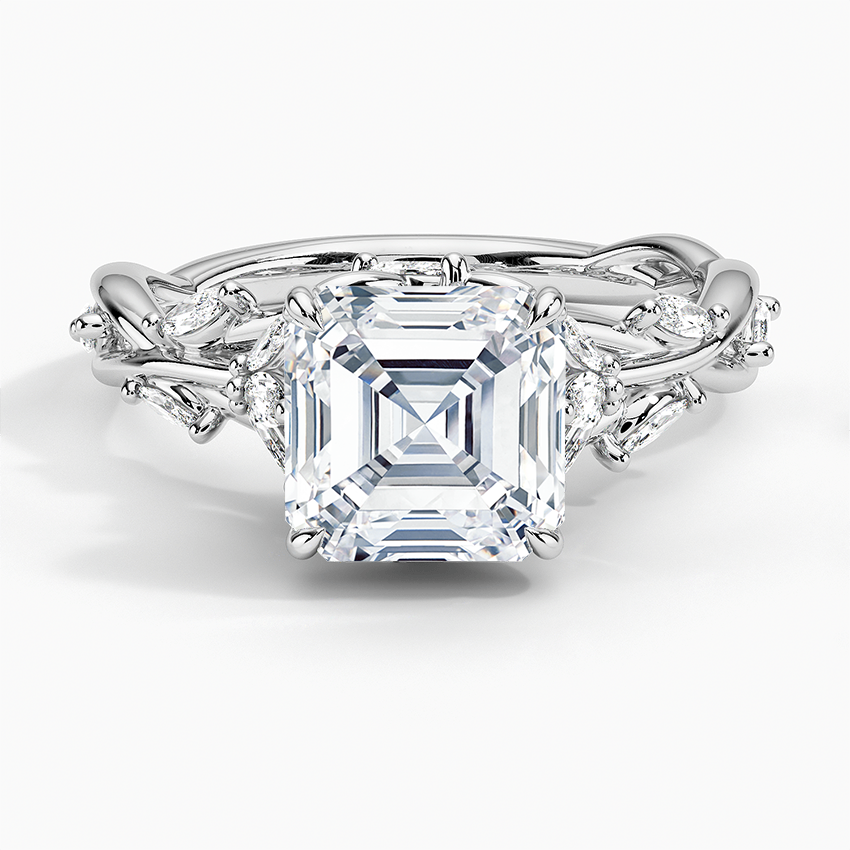 Miniatura: Jasmine - 14k Asscher Cut with Twisted Vine Band