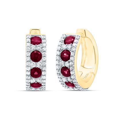 3/4CTW-DIA ANA M 2 3/8CTW-RD-RU, FASHION NAT GEM HOOP EARRING