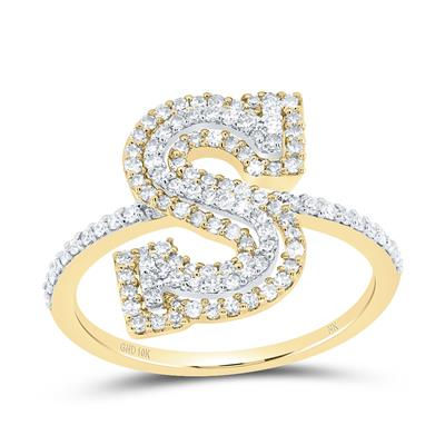 1/2CTW-DIA NK FASHION INITIAL "S" LADIES RING