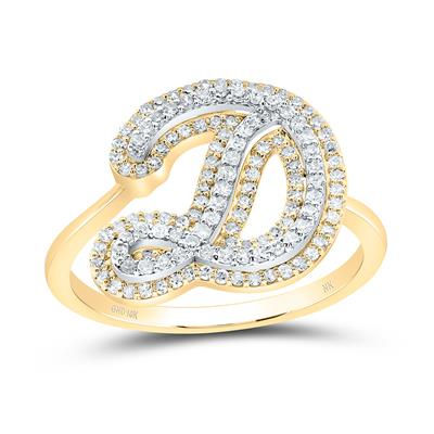 3/8CTW-DIA NK FASHION INITIAL "D" LADIES RING