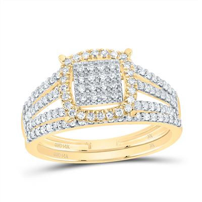 3/8CTW-DIA NK FASHION CUSHION BRIDAL SET
