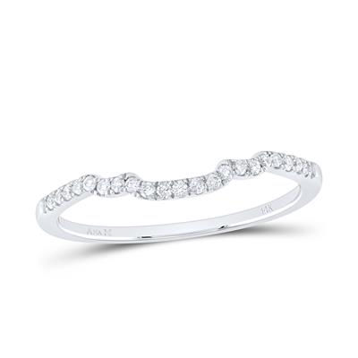 14k White Gold Round Diamond Band Ring Enhancer 1/10 Cttw
