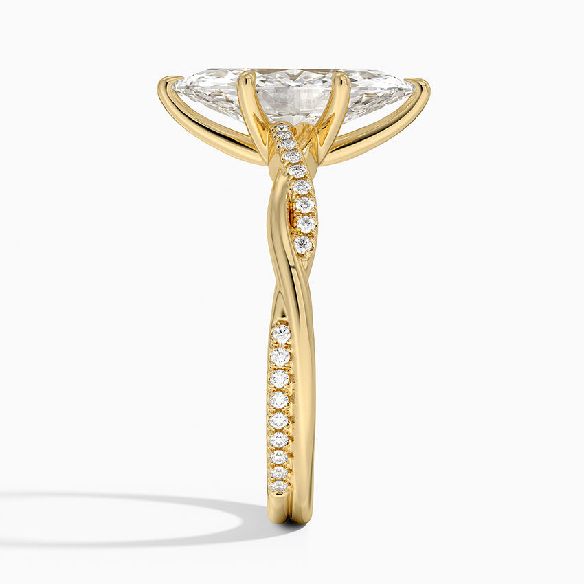 Miniatura: Mila - 14k Marquise Cut with Twisted Pavé Band