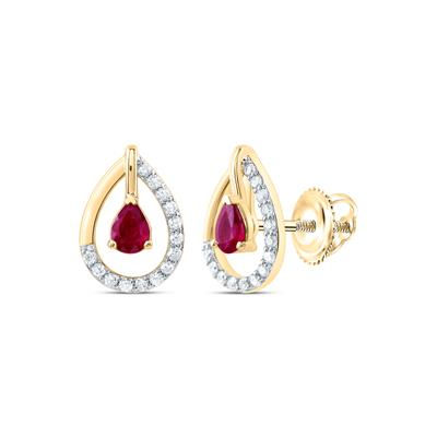 1/8CTW-DIA CN 4X3MM PS-RU NAT GEM FASHION EARRING