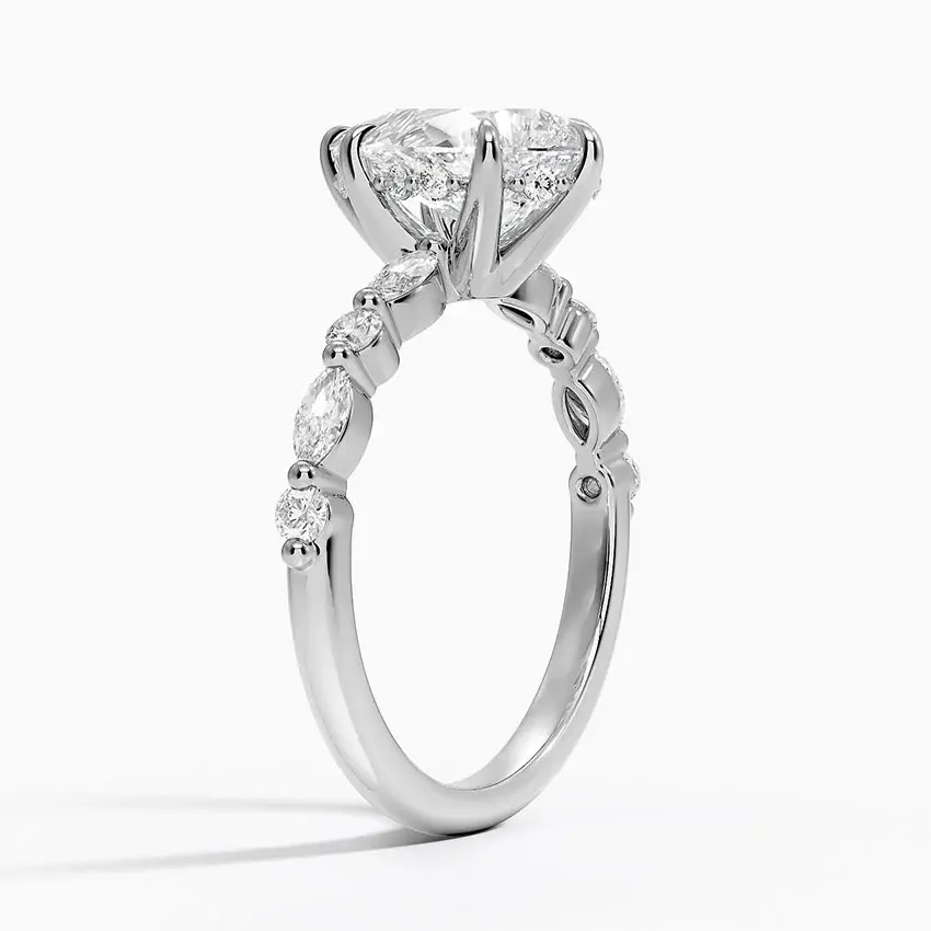 Miniatura: Audrey - 14k Pear Shaped with Round/Marquise Band and Hidden Halo