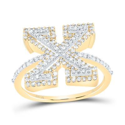 5/8CTW-DIA NK FASHION INITIAL "X" LADIES RING
