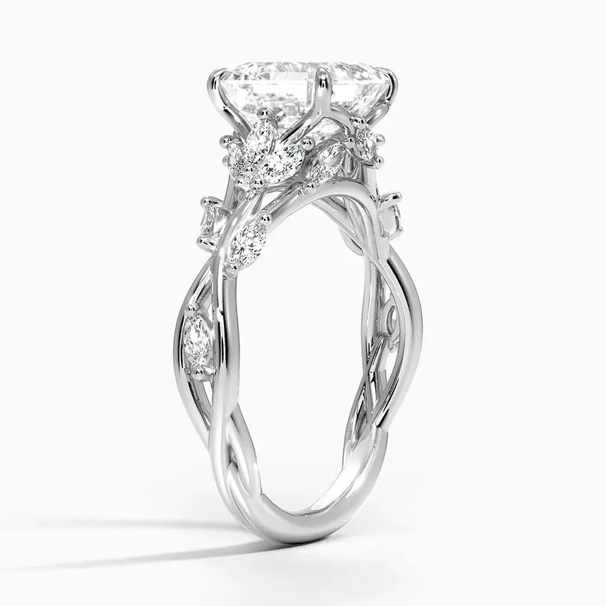Miniatura: Jasmine - 14k Asscher Cut with Twisted Vine Band