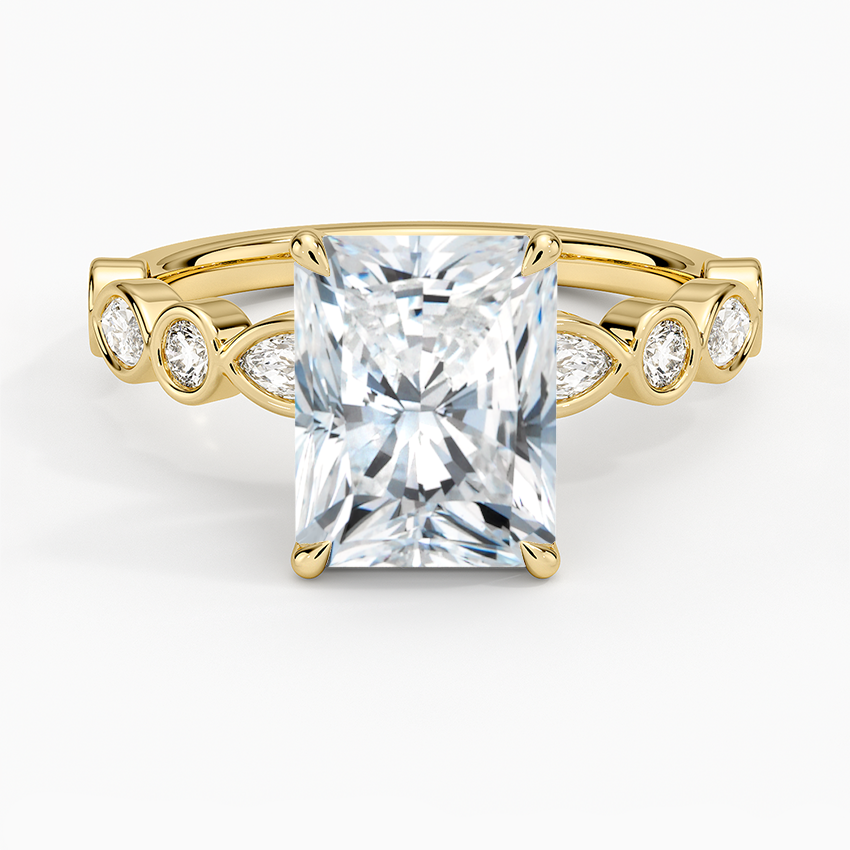 Miniature : Flora - Bezeled Round and Marquise Band