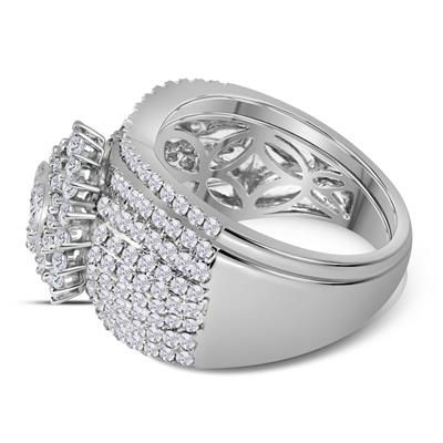 14k White Gold Diamond Bridal Set 2 Cttw