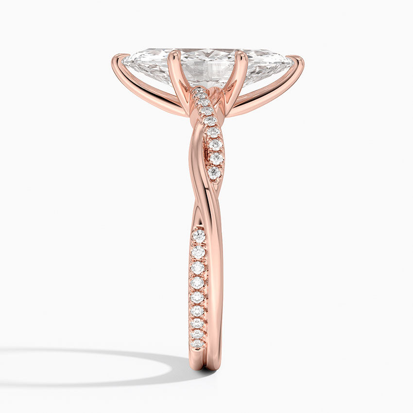 Miniatura: Mila - 14k Marquise Cut with Twisted Pavé Band