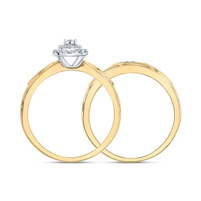 Miniatura: Round Double Halo Cluster Bridal Set