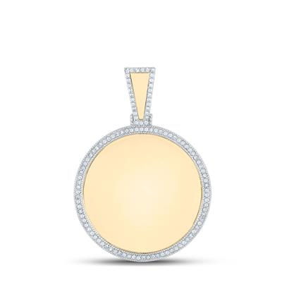10k Yellow Gold Round Diamond Memory Circle Charm Pendant 1/2 Cttw