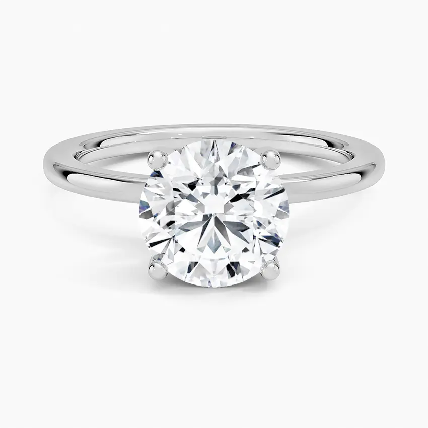 Miniatura: Kali - 14k Round Cut Flush Set Solitaire with Hidden Halo