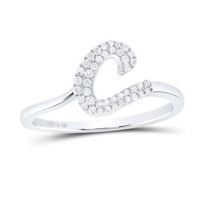 1/8CTW-DIA P1 GIFT INITIAL "C" LADIES RING