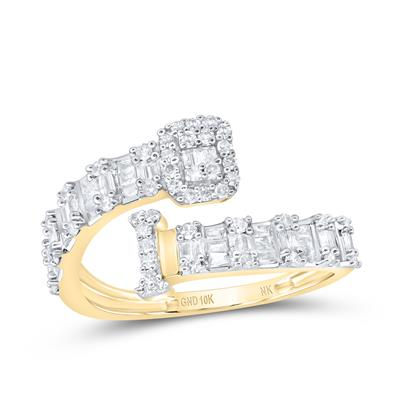 1/2 CTW-DIA NK FASHION INITIAL "I" LADIES CUFF RING