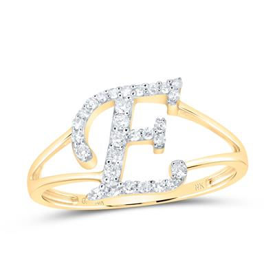 1/5CTW-DIA NK GIFT INITIAL "E" LADIES RING