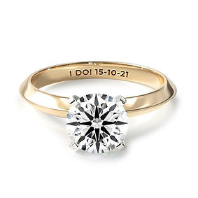 Engraved engagement ring