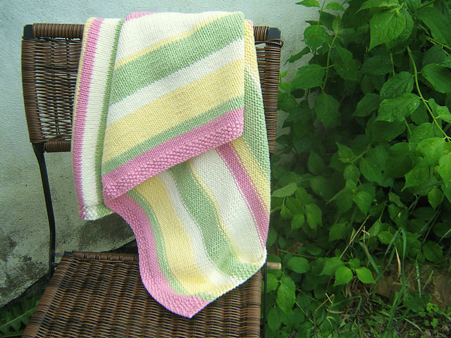 striped knit baby blanket