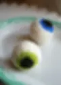 knit eyeball halloween decoration