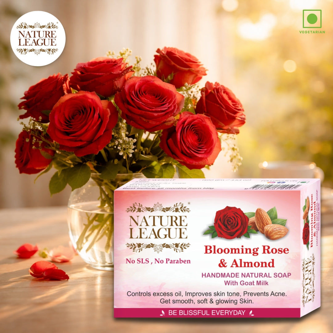 BLOOMING ROSE & ALMOND Natural Skin Nourishing Handmade Soap