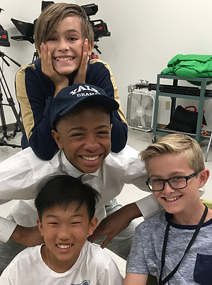 Happy students at film camp
