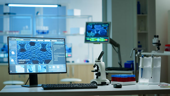 Interior of empty science laboratory