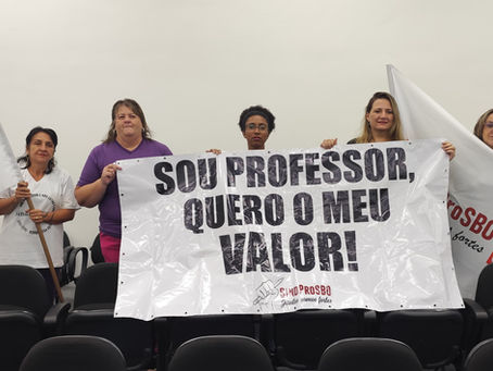 SindProSBO vai até a Câmara e cobra vereadores por reajuste para os professores