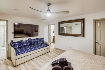 master bedroom of stvr private suite in lake havasu city arizona