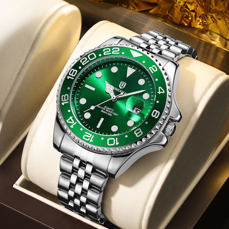 Miniatura: QINGXIYA Luxury Quartz Men Watch Waterproof Luminous Date Man Watch Stainless St