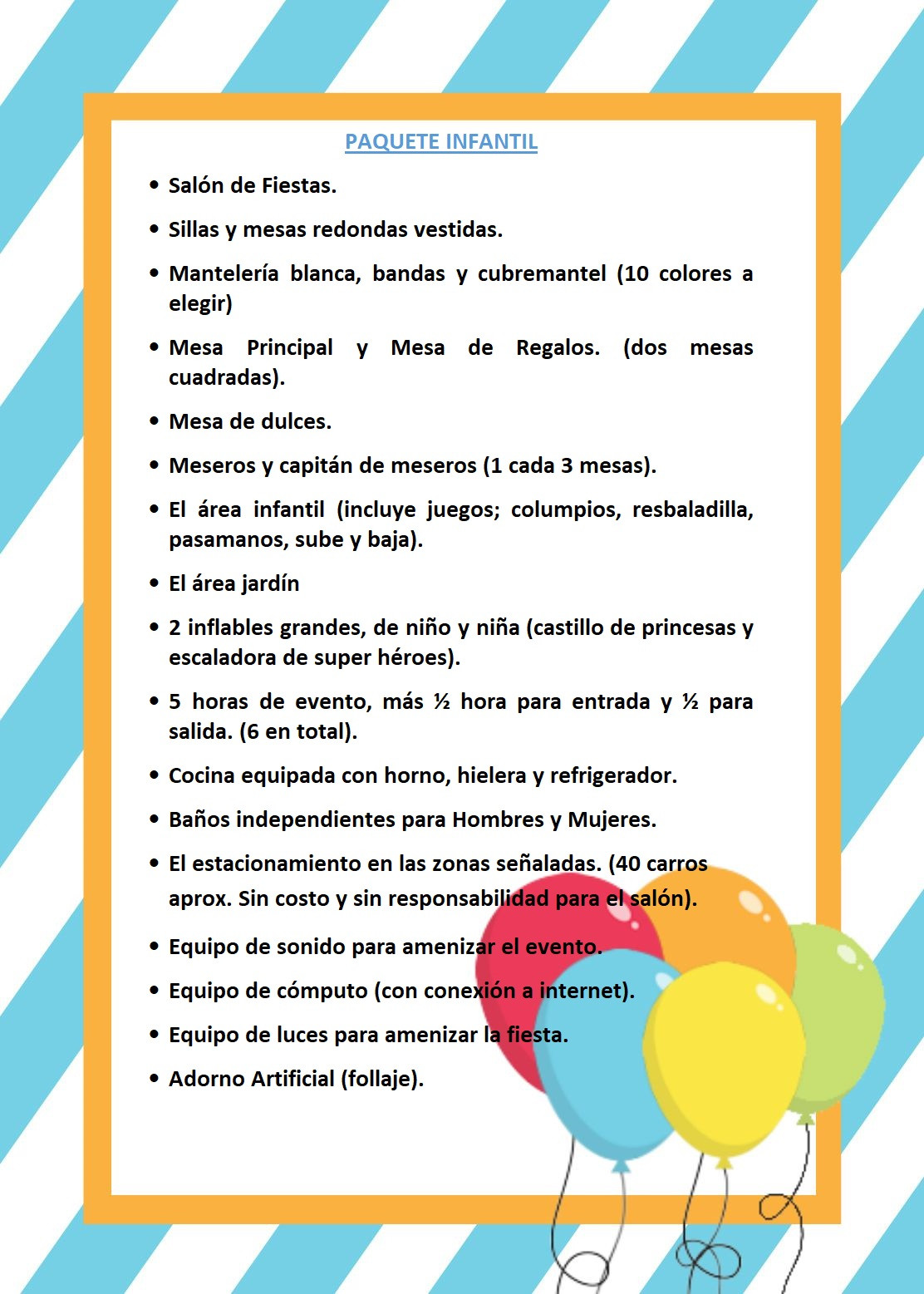 Paquete Infantil