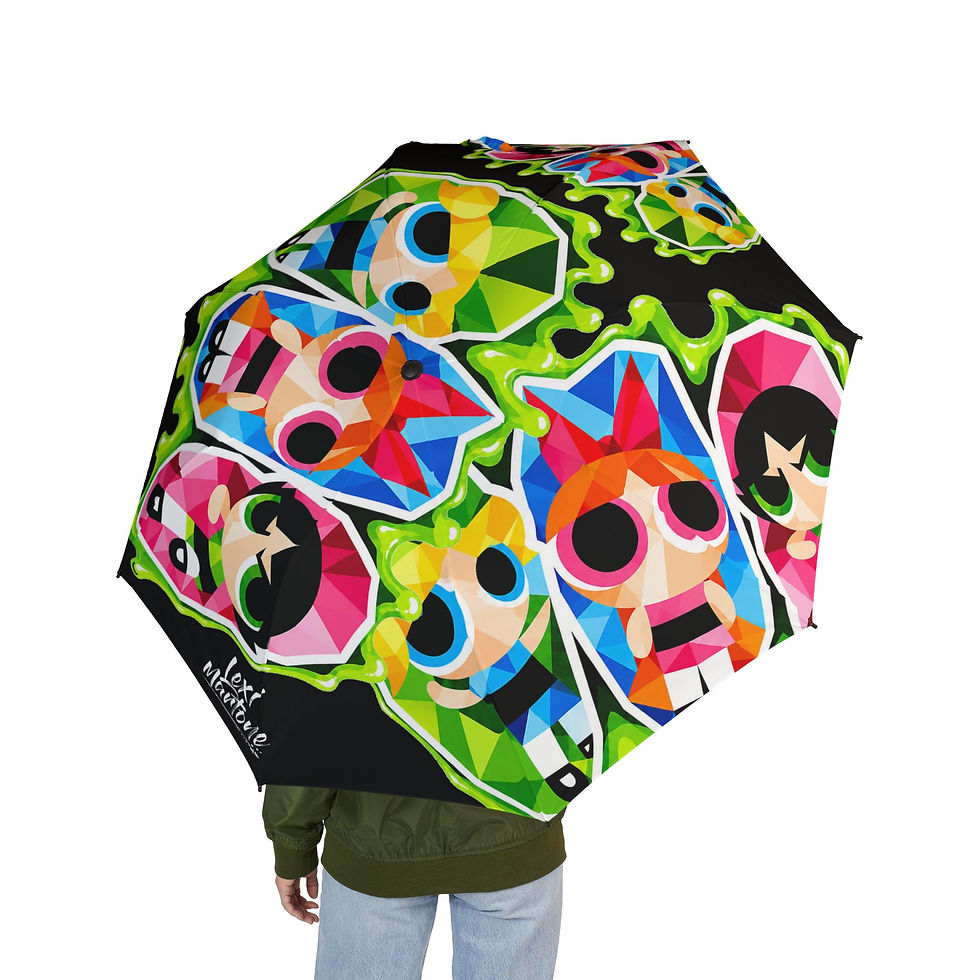 Thumbnail: Mosaic Puff Trio Foldable Umbrella