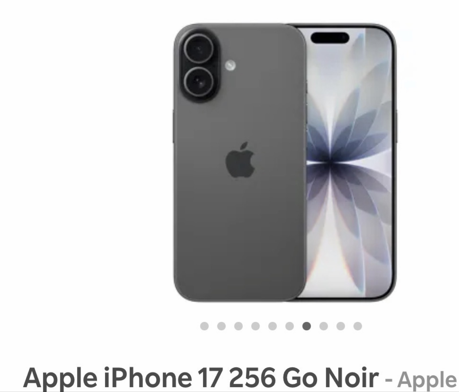 Apple iPhone 17 256 Go Noir