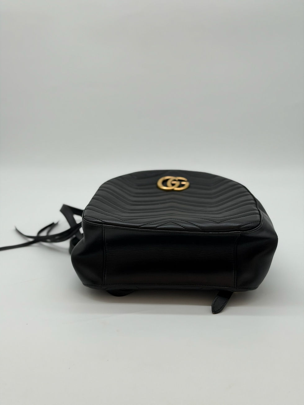 Thumbnail: Gucci Black Leather Marmont Backpack.