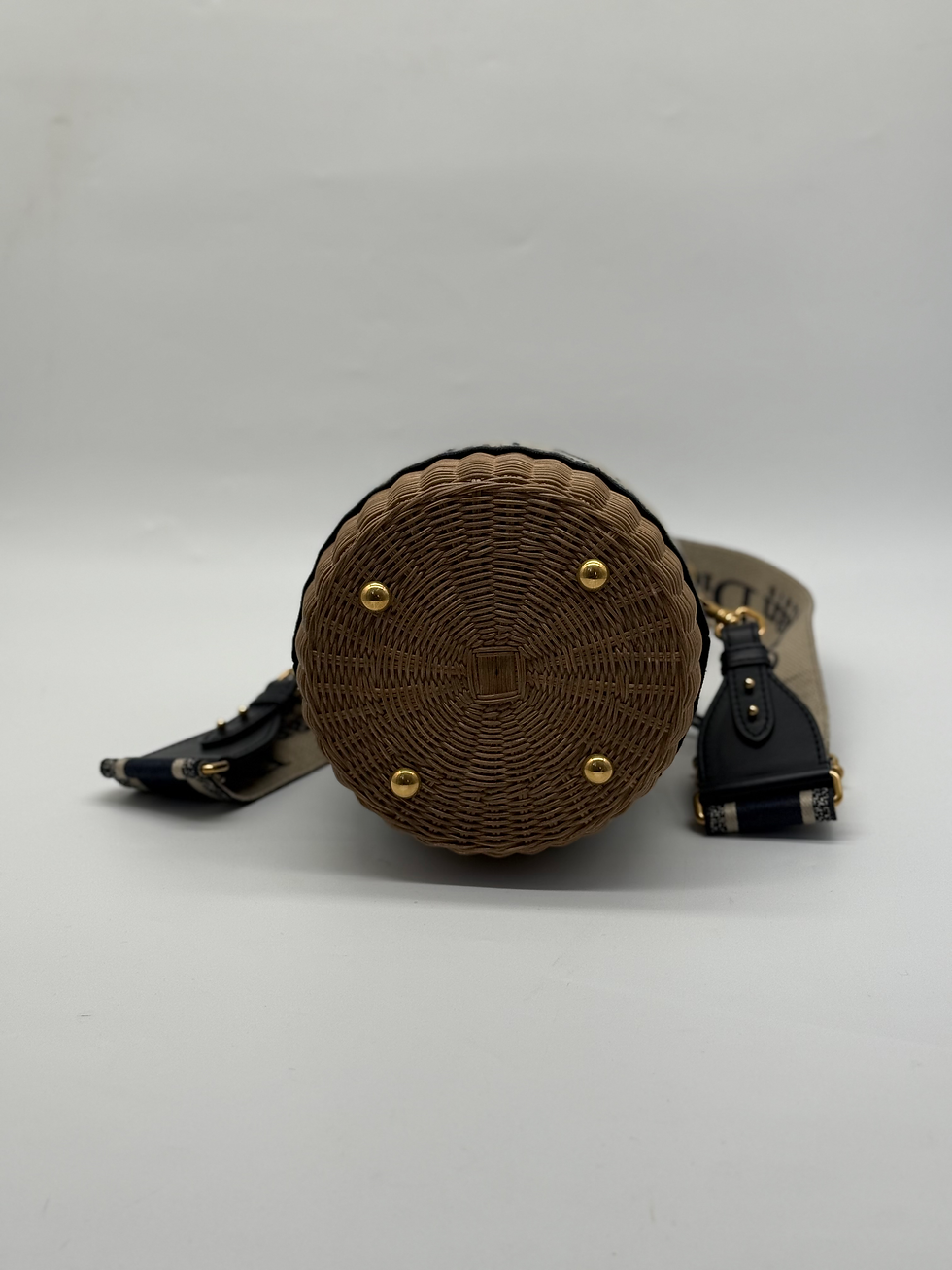 Thumbnail: Christian Dior Drawstring Wicker Bucket Bag.