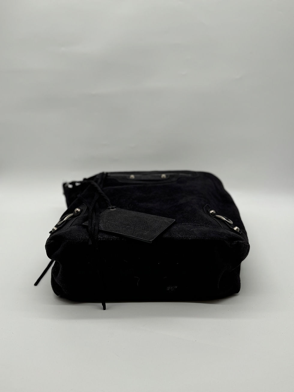 Thumbnail: Balenciaga Suede City Bag.
