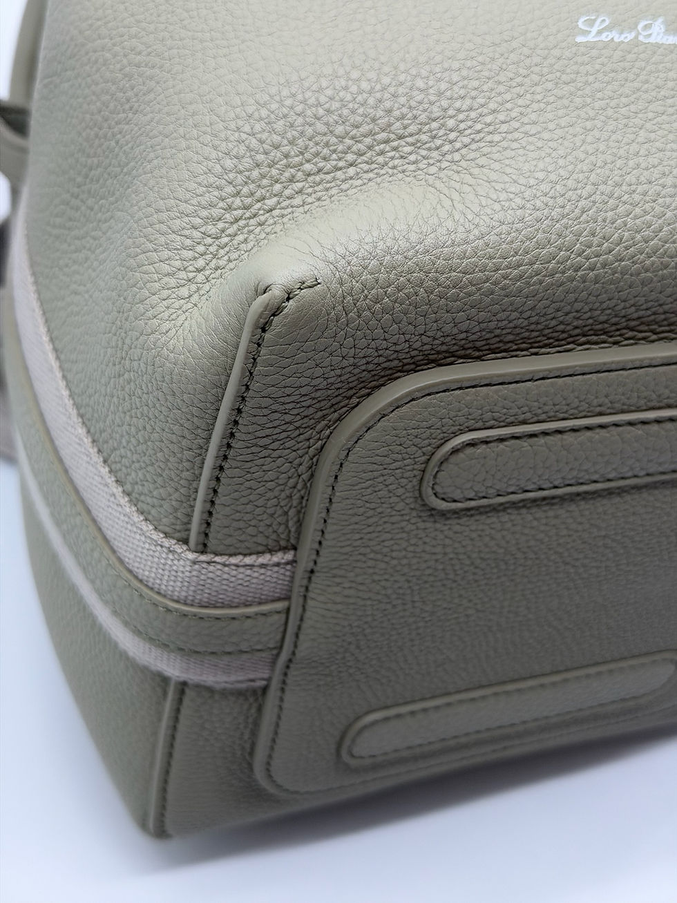 Thumbnail: Loro Piana Small Grained Bale Sage Leather Bag.
