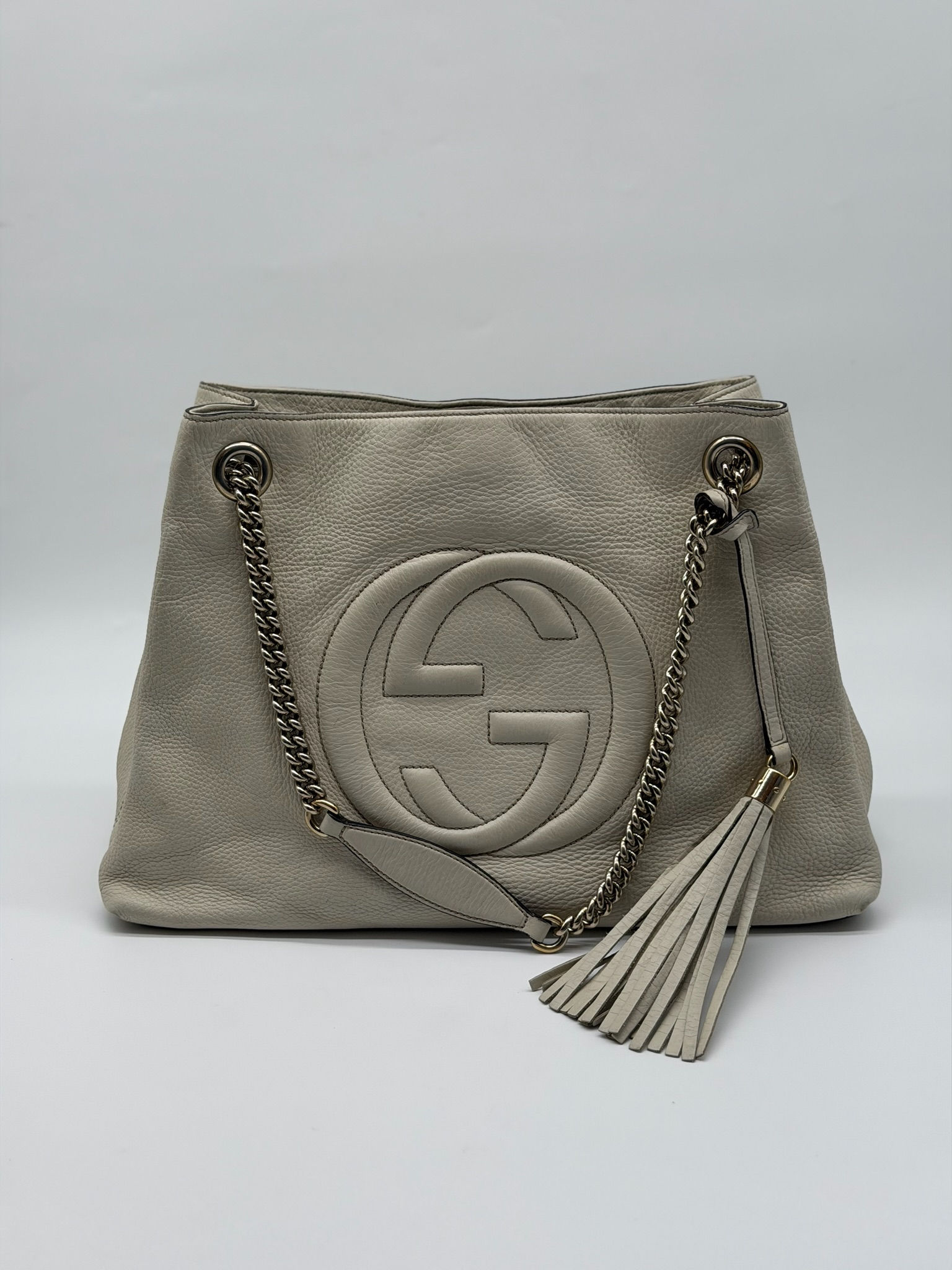 Gucci Cream Soho Tote Bag.